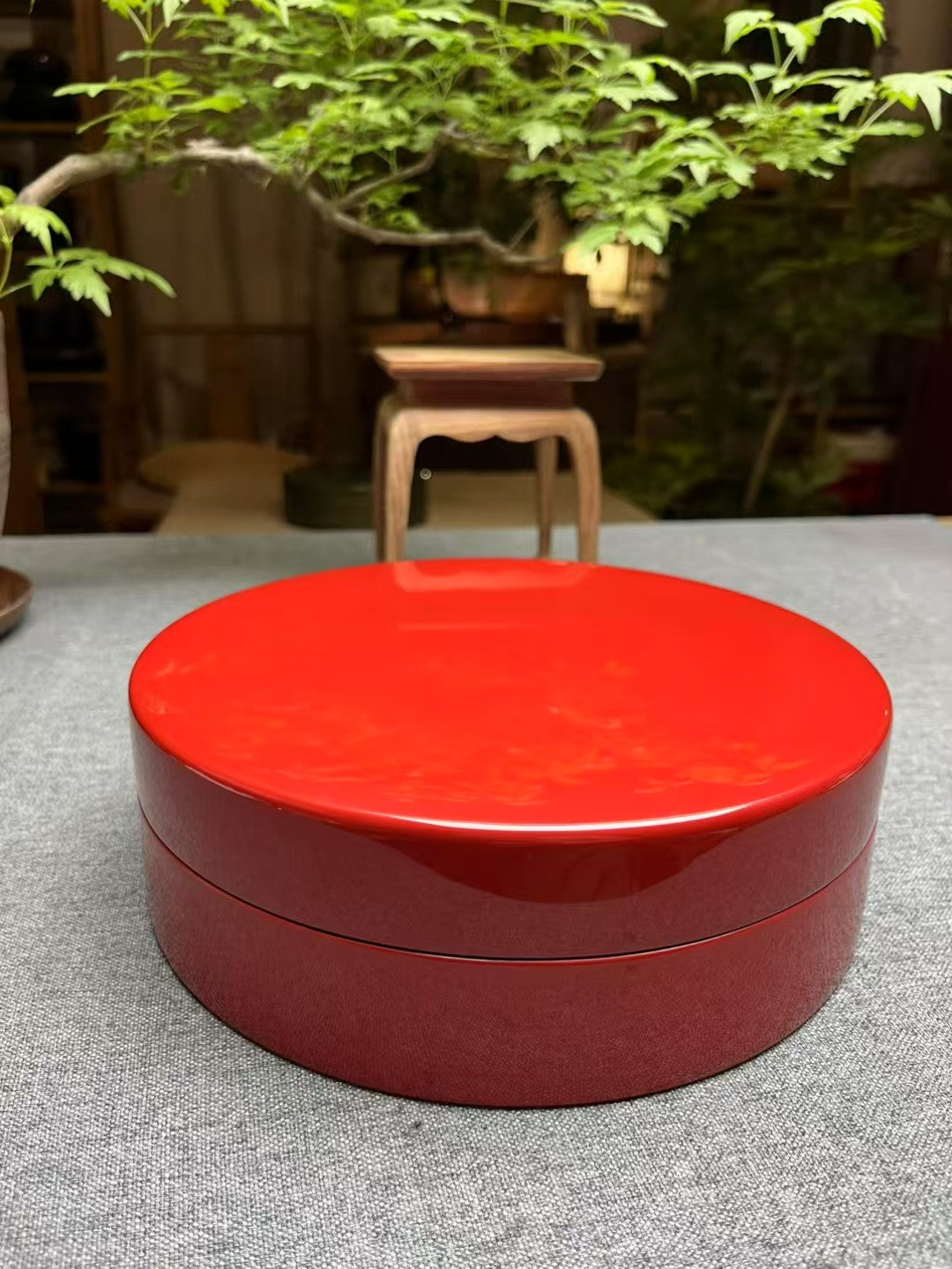 Rhino-Hide Lacquer Treasure Box | Green Gold & Vermilion Heritage Colors