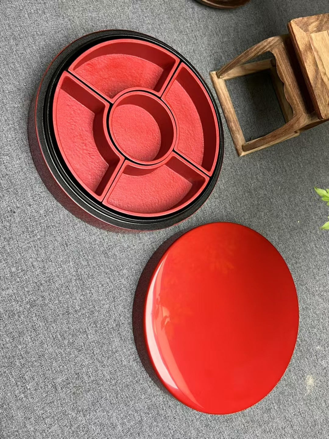 Rhino-Hide Lacquer Treasure Box | Green Gold & Vermilion Heritage Colors