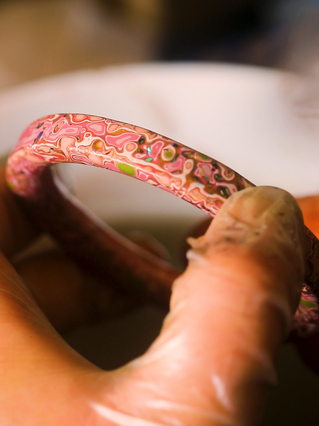 Natural Lacquer Artisan Bracelet(Terracotta Ember)