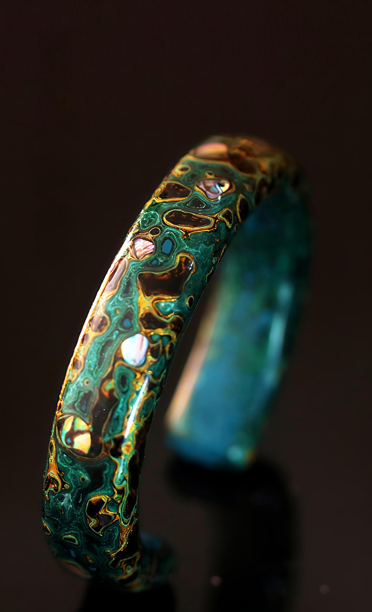 Natural Lacquer Artisan Bracelet(Blizzard Rouge)