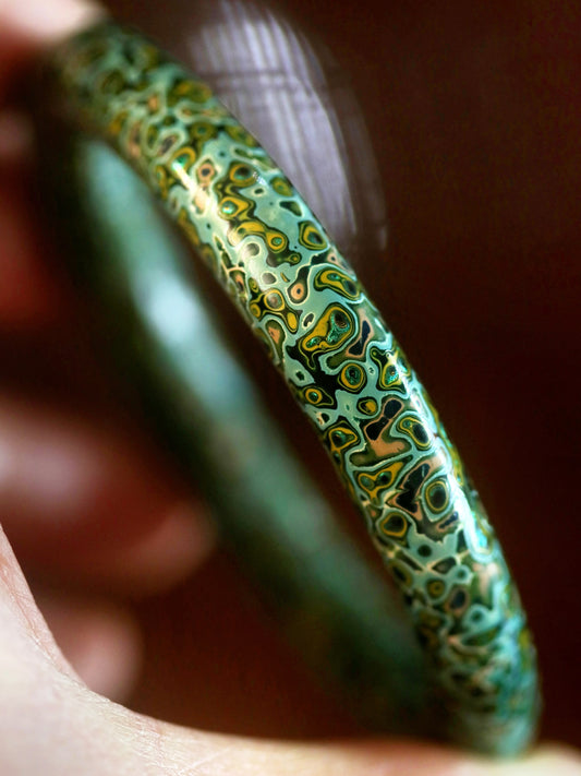 Natural Lacquer Artisan Bracelet（Jade Frost）